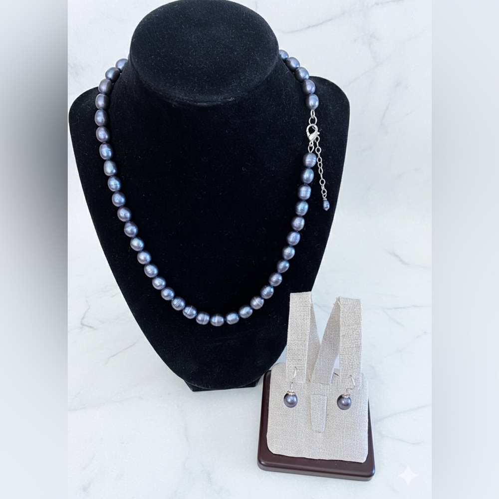 🔥 Vintage Genuine Black Baroque Pearl |  Sterling Silver hardware